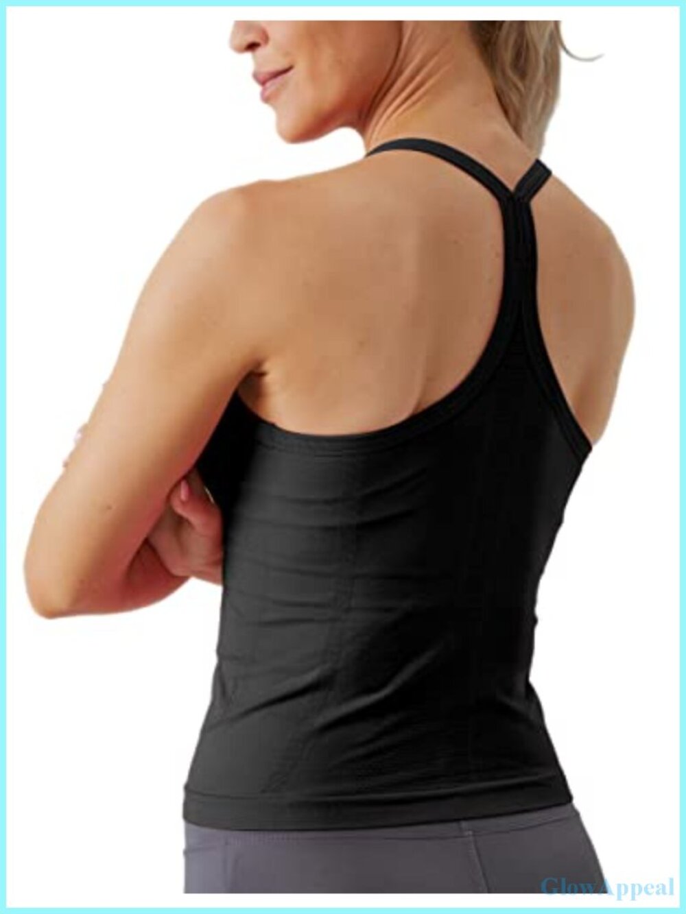 Seamless Racerback Tank Top Built-in Bra Slim Fit Workout Yoga Gym
